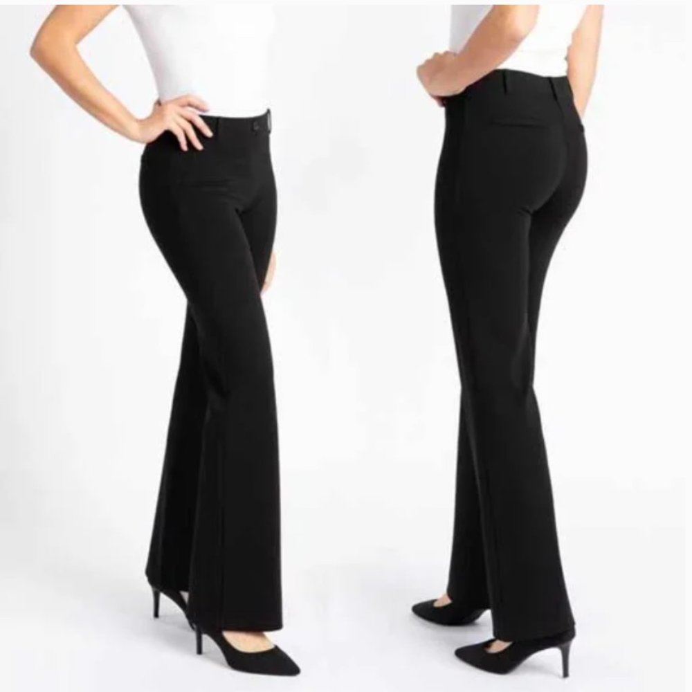 Betabrand Boot-Cut Classic Dress Pant Yoga Pant in Black S